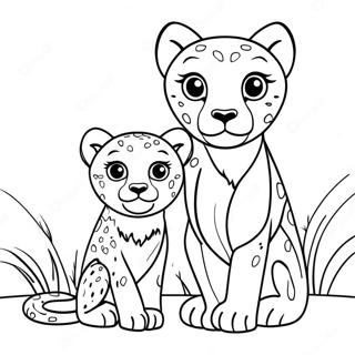 Gepardunge Med Mamma Malarbild 17889 3912