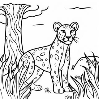 Gepard I Grasmarkerna Malarbild 17890-3915