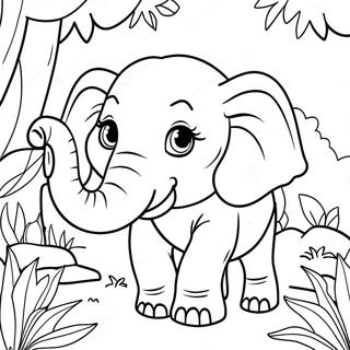 Aventyrlig Elefant I Djungeln Malarbild 18071-3958