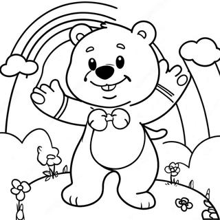 Glad Care Bear Som Haller En Regnbage Malarbild 18529-4053