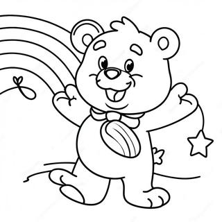 Glad Care Bear Som Haller En Regnbage Malarbild 18529-4054