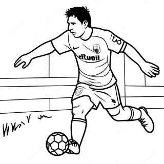 Lionel Messi Gor Ett Mal Malarbild 18717-4085