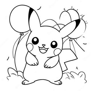 Pikachu Med Ballonger Malarbild 18809-4103