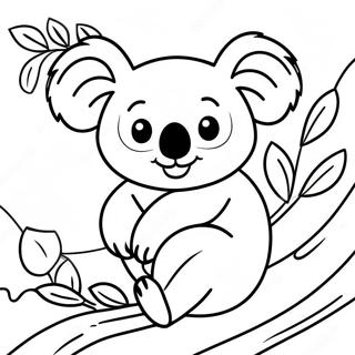 Sot Koala I Ett Trad Malarbild 21497-4682