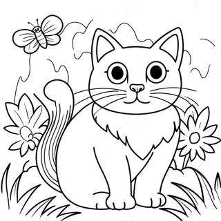 Majestatisk Katt I En Tradgard Malarbild 2172 1840