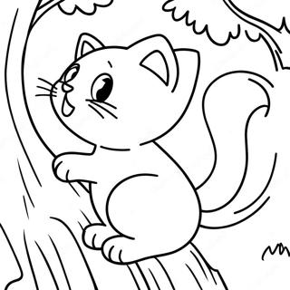 Aventyrlig Katt Som Klattrar I Ett Trad Malarbild 2175 288