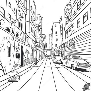 Vibrerande Gatukonst Malarbild 22402-4895