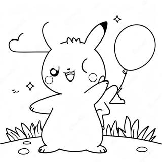 Sot Pikachu Med Ballonger Malarbild 2257-102