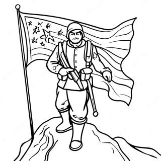 Modig Soldat Med Flagga Malarbild 23793-5188