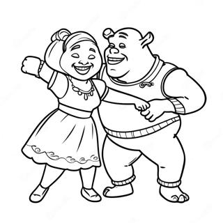 Shrek Och Fiona Dansar Malarbild 24078-5255