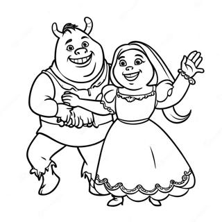 Shrek Och Fiona Dansar Malarbild 24078-5256