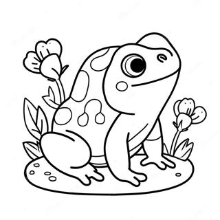 Fargglad Padda Med Blommor Malarbild 24259-5291