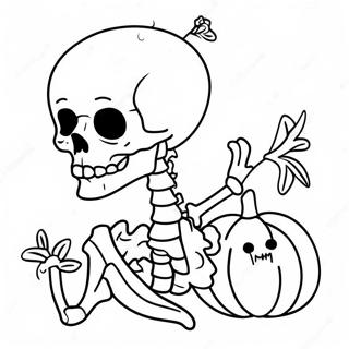 Skelett Med Pumpa Malarbild 24621-5377