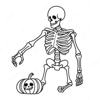 Skelett Med Pumpa Malarbild 24621-5379
