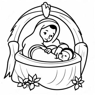 Baby Jesus I Krubban Malarbild 25339-5523