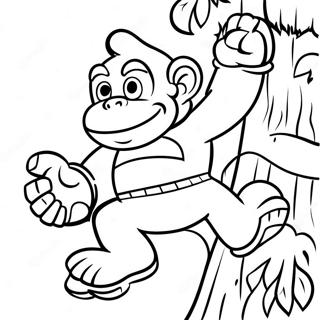 Malarbild Av Donkey Kong Som Klattrar I Ett Trad 25617-5583