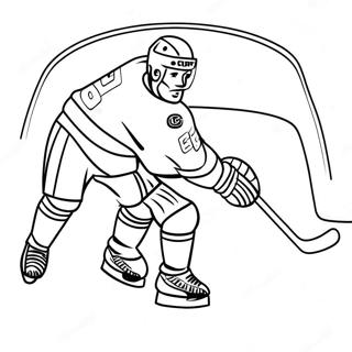 Spannande Hockeyspelare Som Gor Mal Malarbild 27475-5976