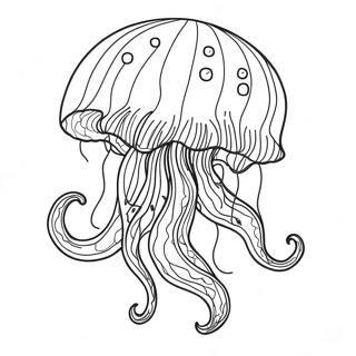 Elegant Manet Med Flodande Tentakler Malarbild 28953-6309