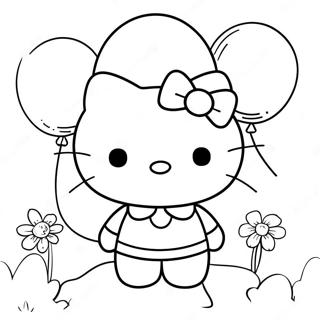Hello Kitty Med Ballonger Malarbild 2921-1416