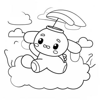 Cinnamoroll Flyger Med Moln Malarbild 2923-2106