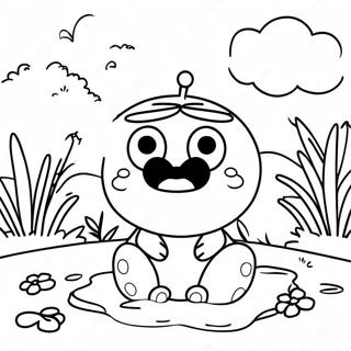 Keroppi Vid Dammen Malarbild 2925-1109