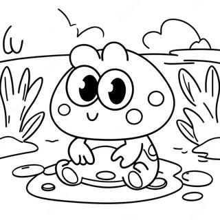 Keroppi Vid Dammen Malarbild 2925-1110