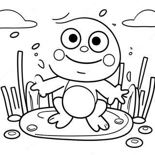 Keroppi Vid Dammen Malarbild 2925-1112