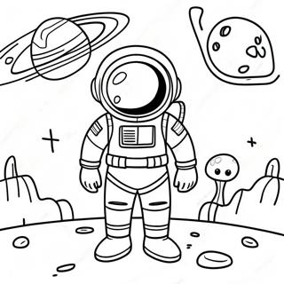 Modig Astronaut Utforskar Utomjordisk Planet Malarbild 29951-6519