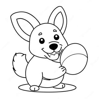 Sot Corgi Valp Som Leker Med Boll Malarbild 30124-6555