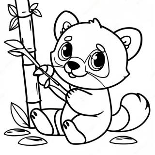 Sot Rod Panda Som Ater Bambu Malarbild 30725-6695