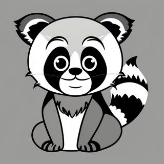 Bedarande Rod Panda Med Stora Ogon Malarbild 30727-6703
