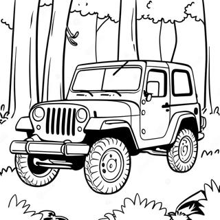 Jeep Som Kor Genom En Skog Malarbild 30816 6729