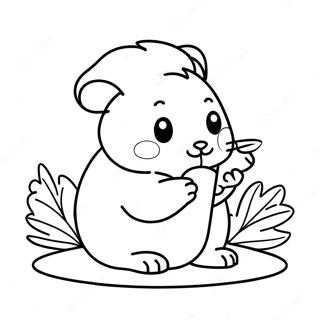 Luddig Hamster Med En Morot Malarbild 31646-6898