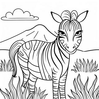 Majestatisk Afrikansk Zebra I Savannen Malarbild 32020-6978