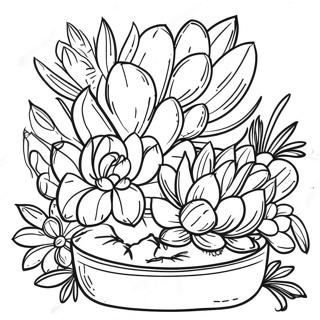 Realistisk Arrangemang Av Suckulenter Malarbild 32375 7062