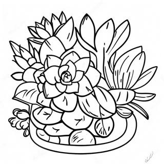 Realistisk Arrangemang Av Suckulenter Malarbild 32375 7064