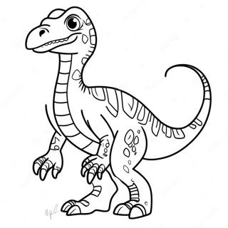 Fargglad Velociraptor Ropande Malarbild 32632-7115