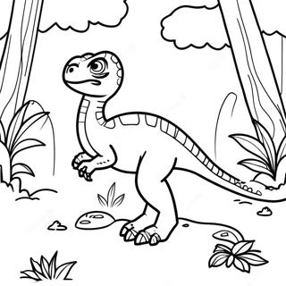 Velociraptor I En Djungelmiljo Malarbild 32635-7126
