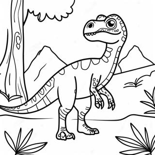 Velociraptor I En Djungelmiljo Malarbild 32635-7127