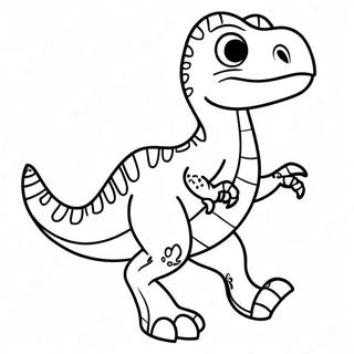 Tecknad Velociraptor Dansande Malarbild 32636-7130