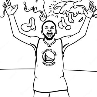 Steph Curry Firar En Vinst Malarbild 32986-7203