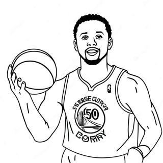 Steph Curry Skjuter Fran Bagen Malarbild 32988-7210