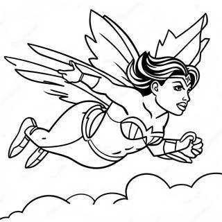 Wonder Woman Flyger Genom Himlen Malarbild 33796-7375