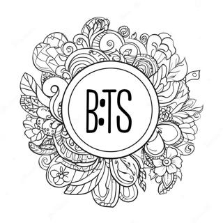 Bts Logotyp Med Fargglad Bakgrund Malarbild 34436-7517