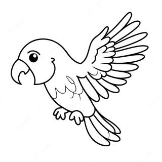 Majestatisk Papegoja Flyger I Himlen Malarbild 34528 7543