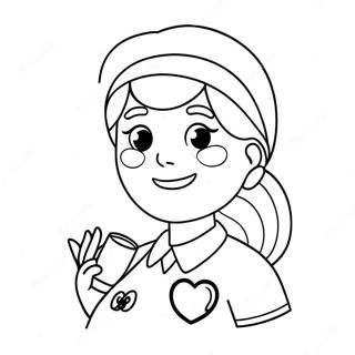 Omtanksam Sjukskoterska Med Bandage Malarbild 34799 7599