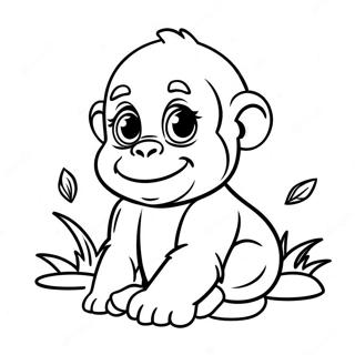 Lekfull Bebisgorilla Malarbild 35154-7679