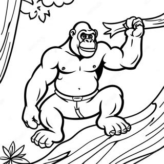 Stark Gorilla Klattrar I Trad Malarbild 35155 7681