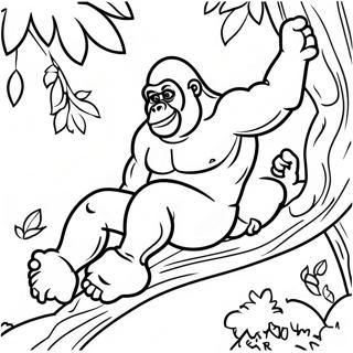 Stark Gorilla Klattrar I Trad Malarbild 35155 7684