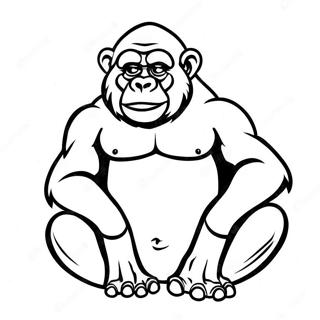 Vis Gammal Gorilla Som Sitter Malarbild 35156 7687